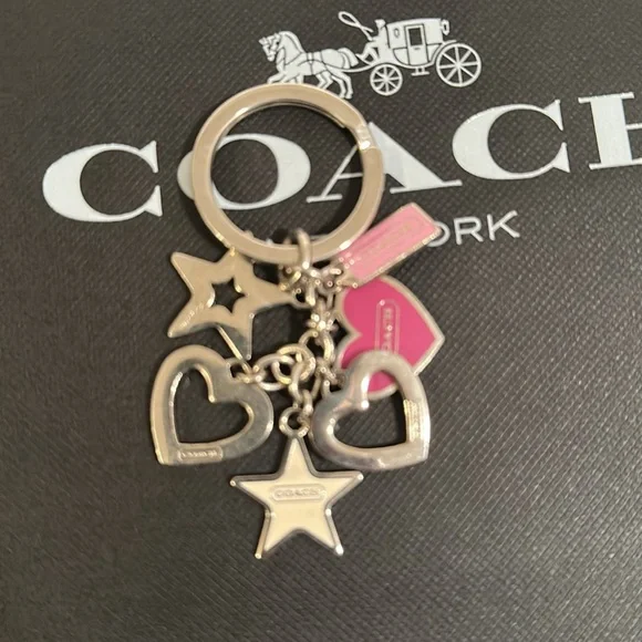 Coach Pink and Silver Heart Keychain - Picture 7 of 7